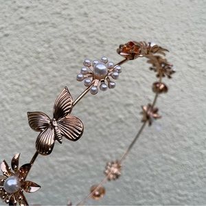 1 Set of 2 Metal Flower Crown Accessories